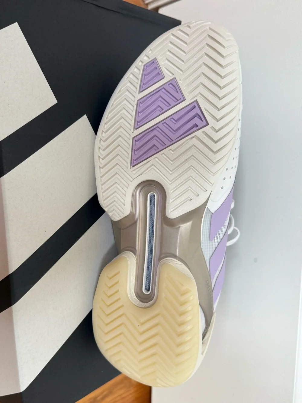 Adidas Adizero Tennis Shoes White Lavender Purple